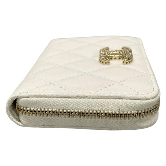 Auth CHANEL Matelasse AP4560/B12928/10601 White Shiny grained calfskin Strass - Picture 7 of 10